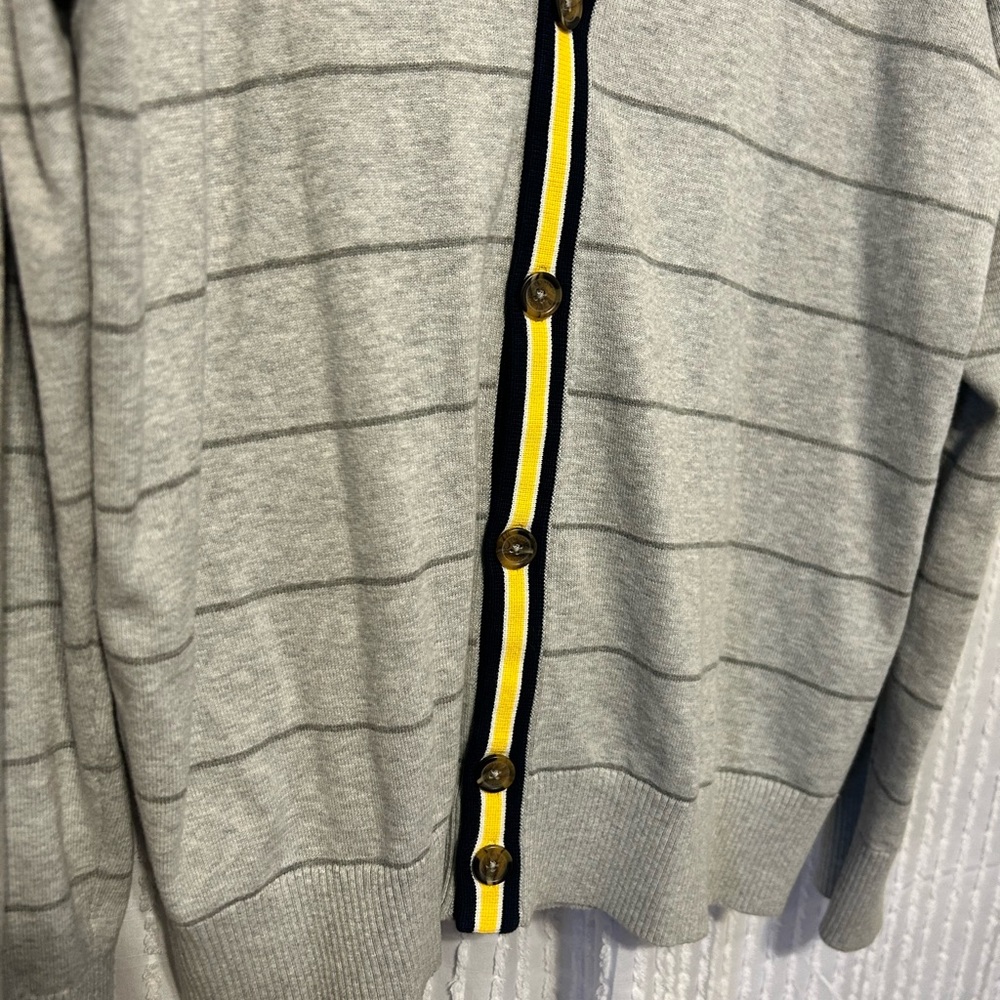 Tommy Hilfiger Mens Gray Striped V Neck Button Up Cardigan Sweater XL - Picture 5 of 11